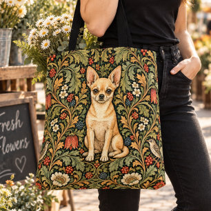 Bolso De Tela William Morris Chihuahua Floral Vintage