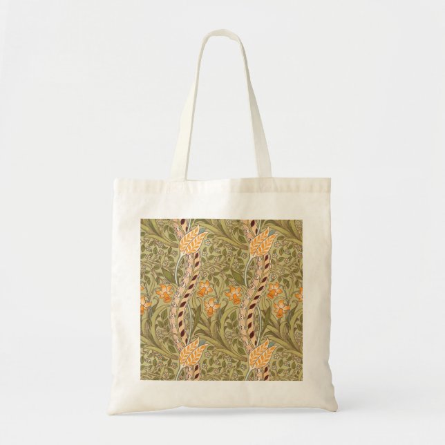 Bolso De Tela William Morris Daffodil Garden Flor Classic Bota (Frente)