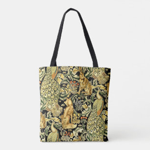 Bolso De Tela William Morris Forest Tapestry Fox Hare Peacock
