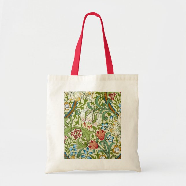 Bolso De Tela William Morris Garden Lily Wallpaper (Frente)