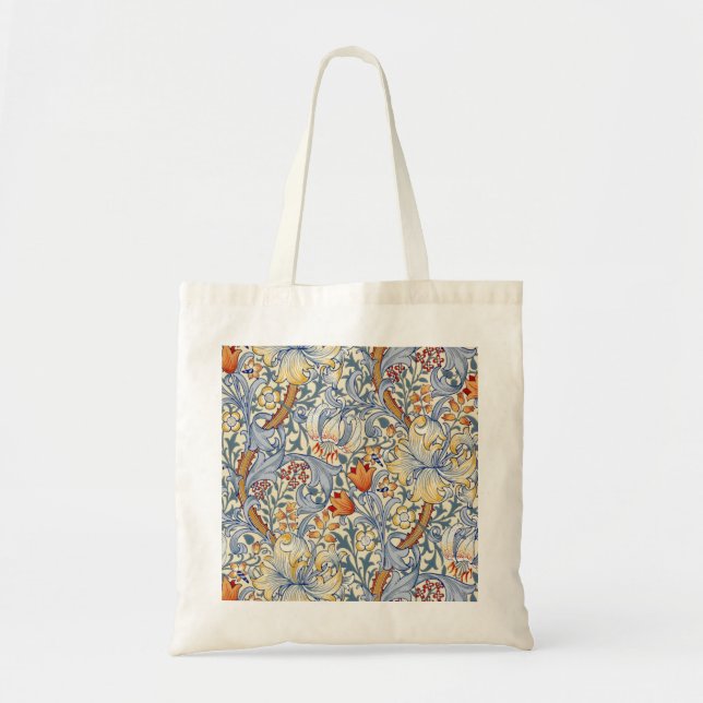 Bolso De Tela William Morris Gold Lily Victorian Wallpaper (Frente)