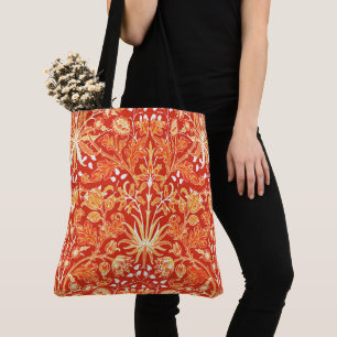 Bolso De Tela William Morris Hyacinth Print, Naranja mandarín
