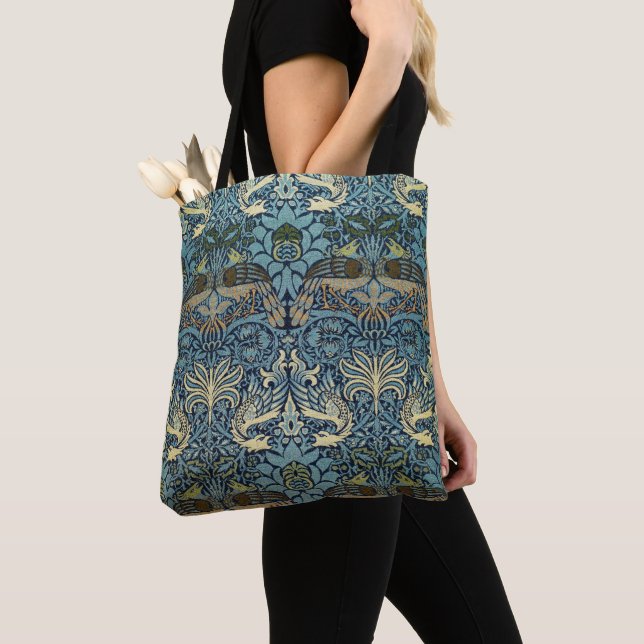 Bolso De Tela William Morris Peacock and Dragon Woven Design (Detalle)