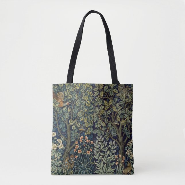 Bolso De Tela William Morris Pheasant Bird Tree Woodland (Anverso)