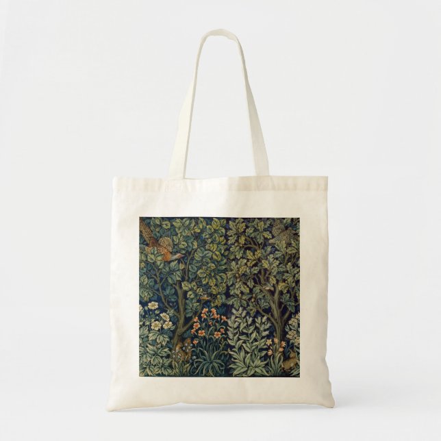 Bolso De Tela William Morris Pheasant Bird Tree Woodland (Frente)