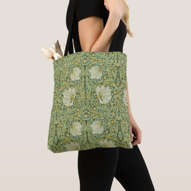 Bolso De Tela William Morris Pimpernel Floral Blue Wallpaper (Detalle)