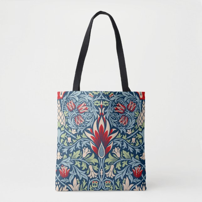 Bolso De Tela William Morris Snakeshead Fritillary Floral Design (Anverso)
