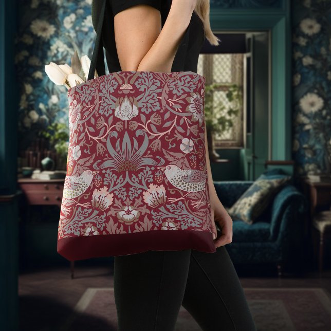 Bolso De Tela ,William Morris Strawberry Thief Two Tone (Subido por el creador)
