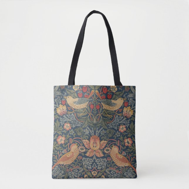 Bolso De Tela William Morris Strawberry Thieves Aves (Anverso)