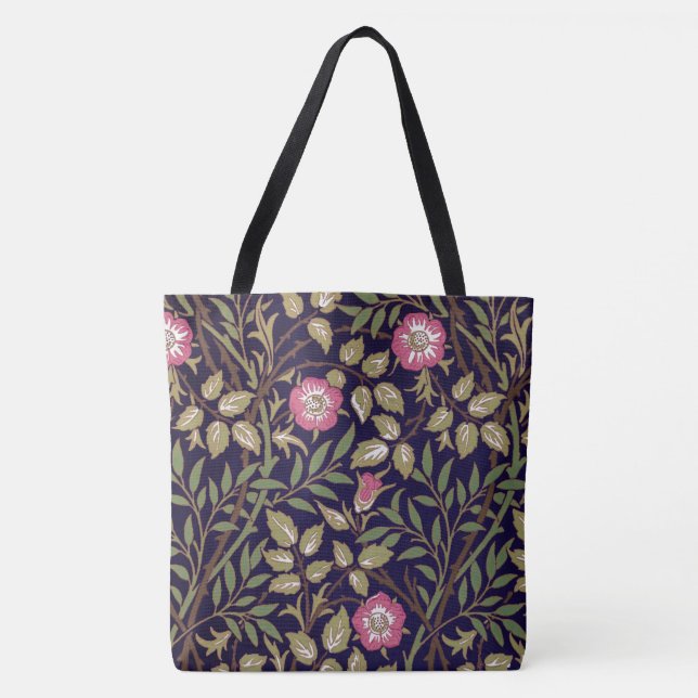 Bolso De Tela William Morris Sweet Briar Floral Art Nouveau (Anverso)