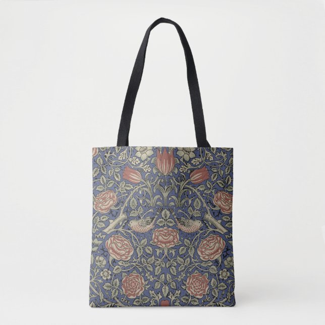 Bolso De Tela William Morris Tudor Rosa Wallpaper (Anverso)