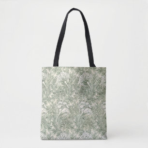 Bolso De Tela William Morris tulip fondo de pantalla verde texti