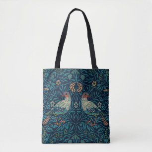 Bolso De Tela William Morris Vintage Blue Aves Pattern Tote Bag
