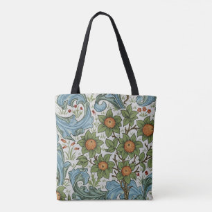 Bolso De Tela William Morris Vintage Floral Amarillo Azul Verde