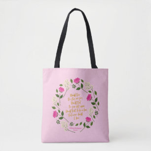 Bolso De Tela William Shakespeare, floral púrpura, nunca duda