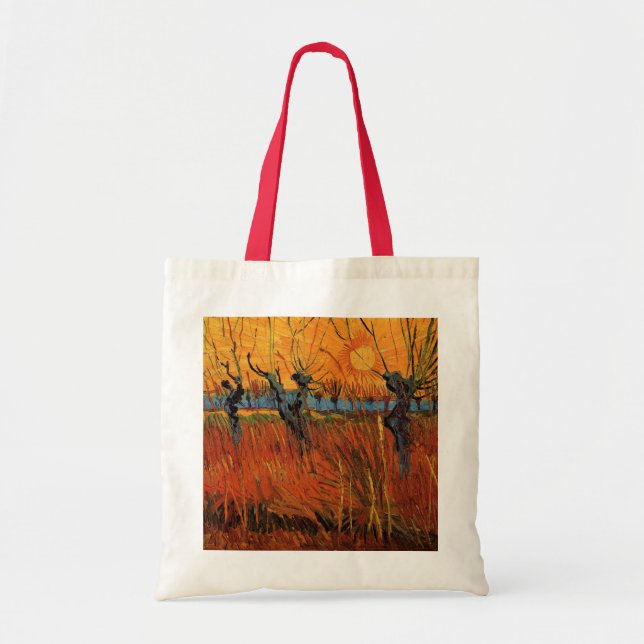 Bolso De Tela Willows at Sunset de Vincent van Gogh (Frente)