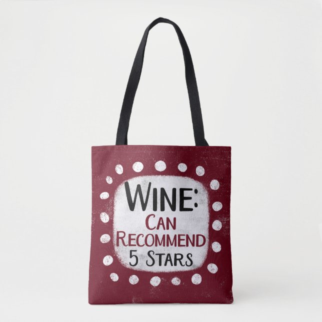 Bolso De Tela Wine Review 5 estrellas Tote Bag (Anverso)
