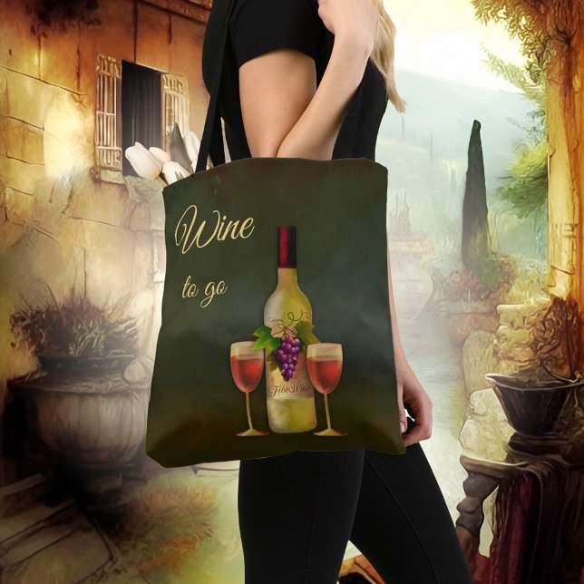 Bolso De Tela Wine to Go Cute clásico arte Tote Bag (Subido por el creador)