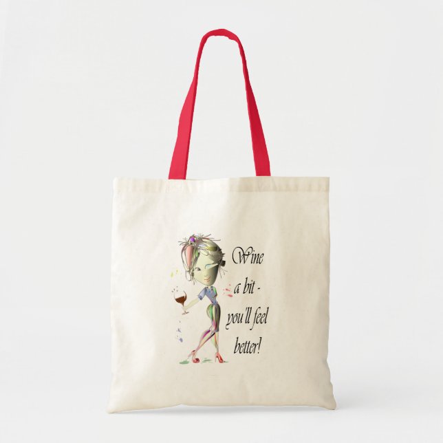 Bolso De Tela ¡Wine un pedazo - usted sentirá mejor! Regalos (Frente)