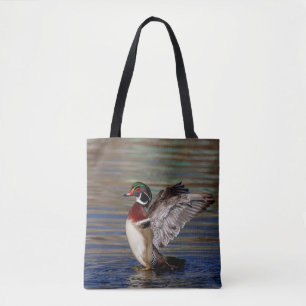 Bolso De Tela Wing Flapping Wood Duck