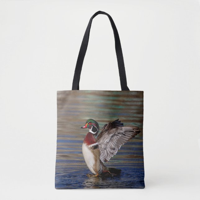 Bolso De Tela Wing Flapping Wood Duck (Anverso)
