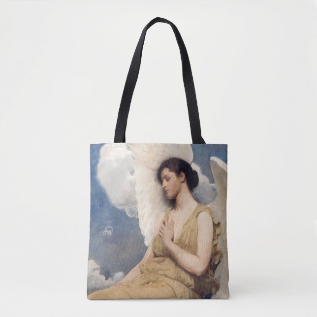 Bolso De Tela Winged angel figure sleeping dreaming on clouds (Anverso)