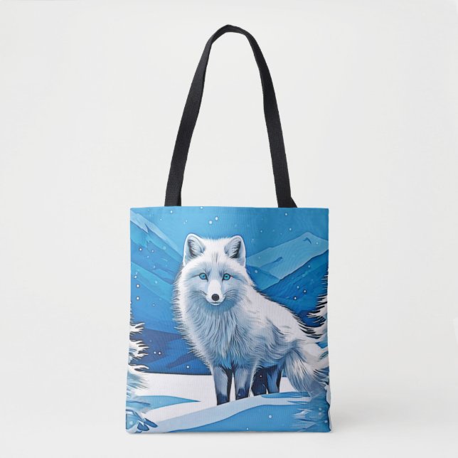 Bolso De Tela Winter Fox Art (Anverso)