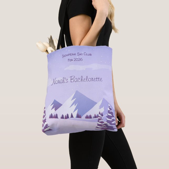 Bolso De Tela Winter Mountain Bachelorette Weekend Custom  (Detalle)