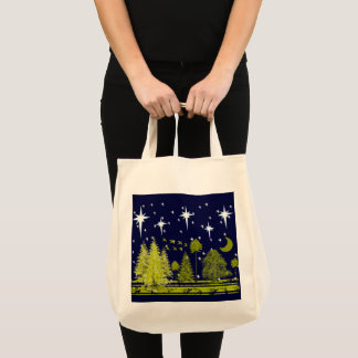 Bolso De Tela Winter Pines Bag-Stars y Green Moon