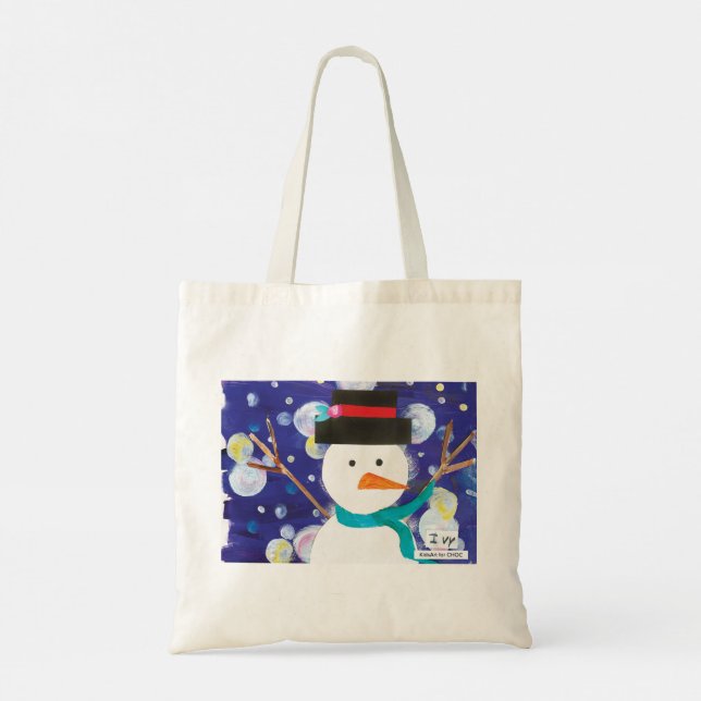 Bolso De Tela Winter Snowman (Reverso)