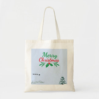 Bolso De Tela Winter Tote Bag,Beutel.Merry Christmas Image.