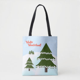 Bolso De Tela Winter Wonderland Evergreen Trees