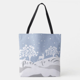 Bolso De Tela Winter Wonderland Peace To All Tote