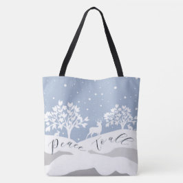 Bolso De Tela Winter Wonderland Peace To All Tote