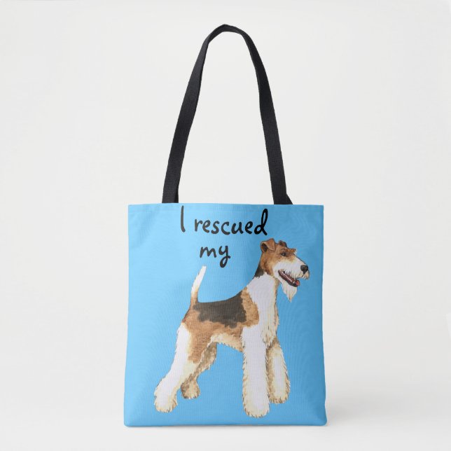 Bolso De Tela Wire Fox Terrier Rescue (Anverso)