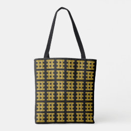 Bolso De Tela Wired Golden Cord Squared Pattern Gold On Black