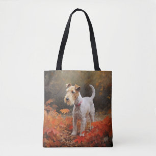 Bolso De Tela Wirefox Terrier en otoño hojas caídas inspiran