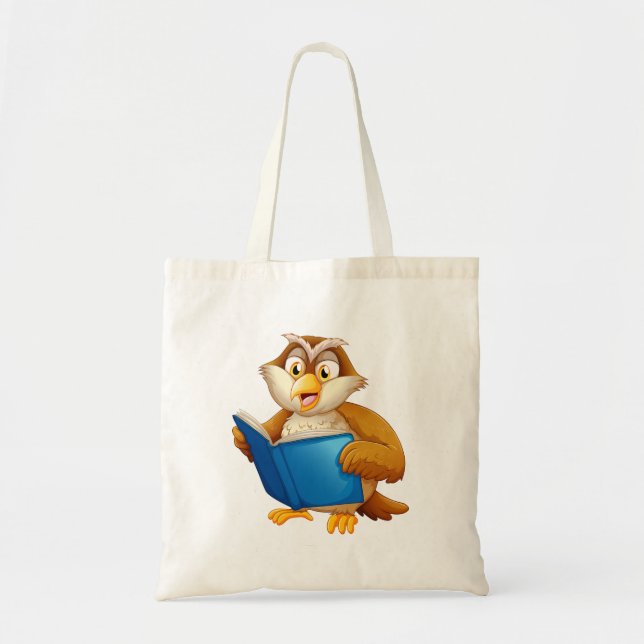 Bolso De Tela Wise Owl Reading Book (Frente)