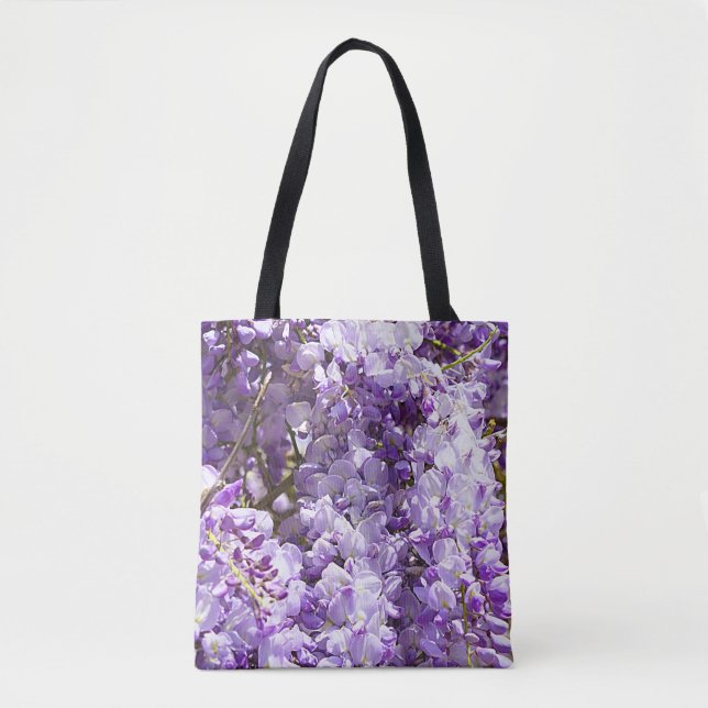 Bolso De Tela Wisteria Violeta de árbol de flores moradas (Anverso)
