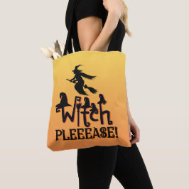 Bolso De Tela Witch Please Gold Bold Moderno Witch Halloween