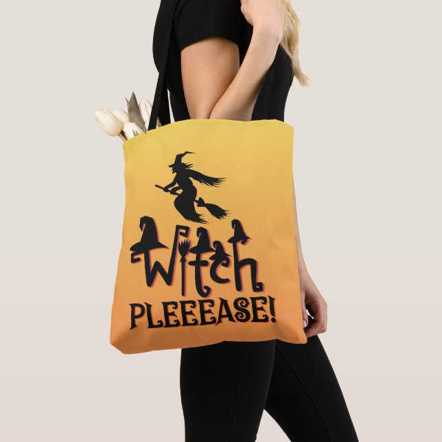 Bolso De Tela Witch Please Gold Bold Moderno Witch Halloween (Detalle)