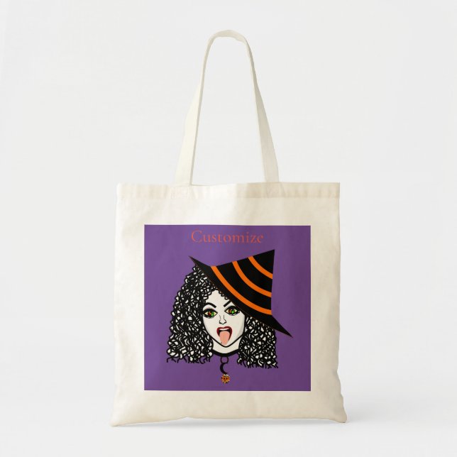 Bolso De Tela Witch Thunder_Cove con cabello rizado (Frente)