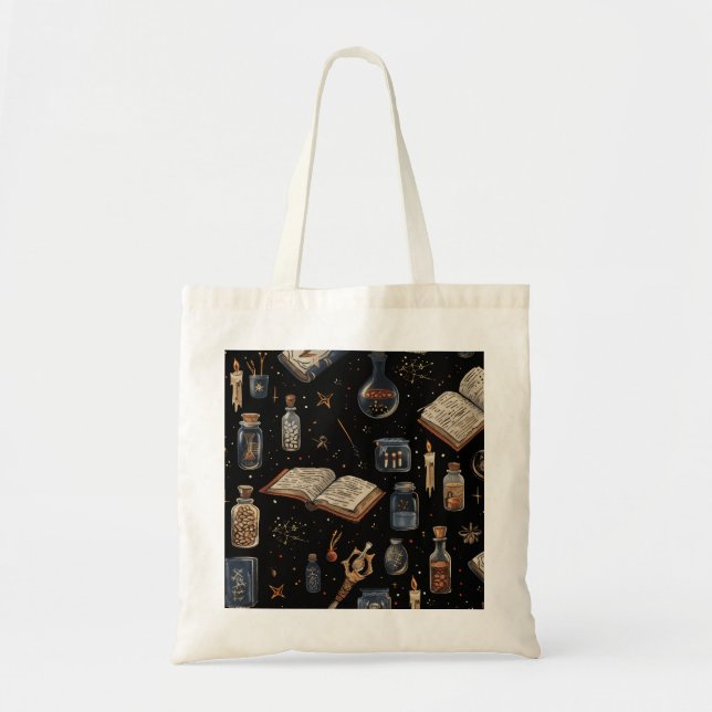 Bolso De Tela Witchcraft Potion Pattern – Halloween Magic (Frente)