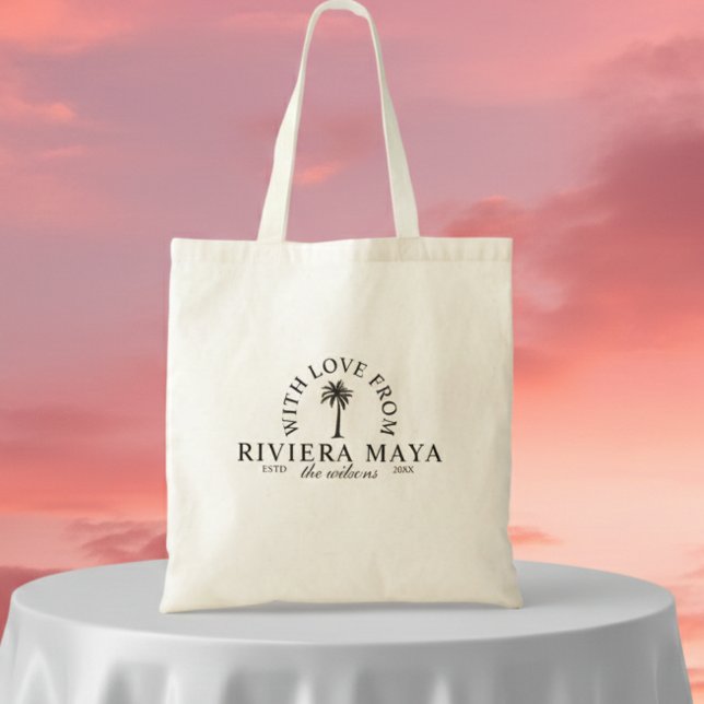 Bolso De Tela With Love From Destination Wedding Merch Station (Ditch the expected wedding favors and gift your wedding guests something they'll actually use! )
