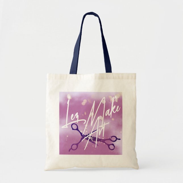 Bolso De Tela WLW Subtle Sapphic, MAKE ART, Lavender Scissors  (Frente)