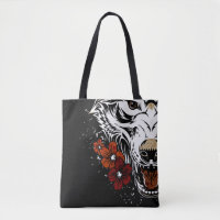 Wolf Flower Tatoo Vintage