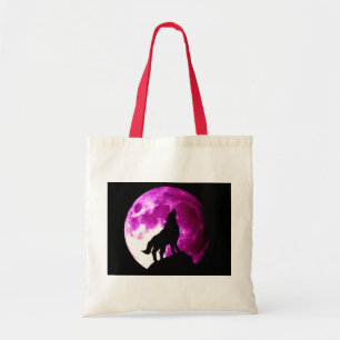 Bolso De Tela Wolf Howling en la Luna