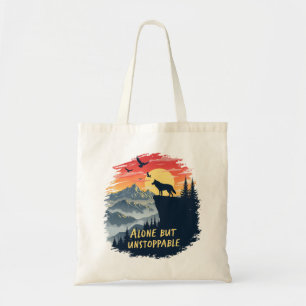 Bolso De Tela Wolf Howling En La Luna Sola Pero Imparable