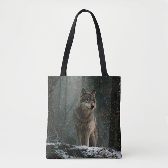 Bolso De Tela Wolf in Winter (Anverso)