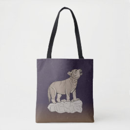 Bolso De Tela Wolf Pup Howling